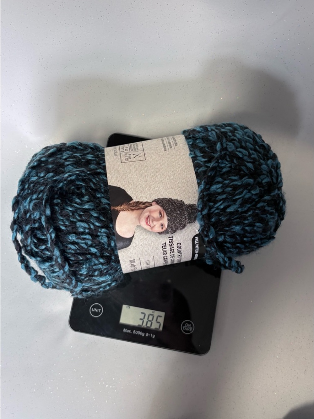 Unbranded Teal & Black Marled Chunky Yarn - Cozy Home Accents